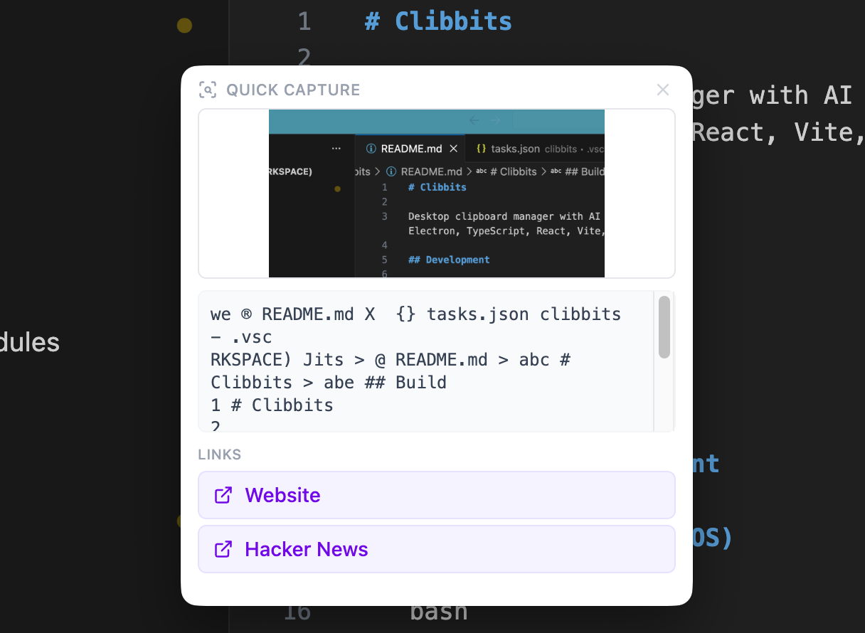 Hot links turning clipboard text into clickable URLs